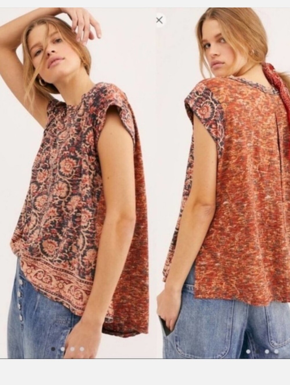 Free People High Tide Dual Print Tee, Small